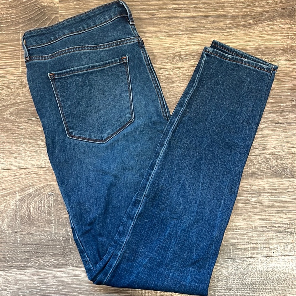 Midrise skinny, stretchy,  medium blue, size 12 long denim 👖